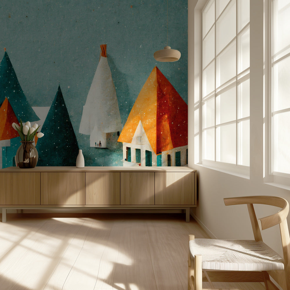 Cute Paper Village | Wallpaper