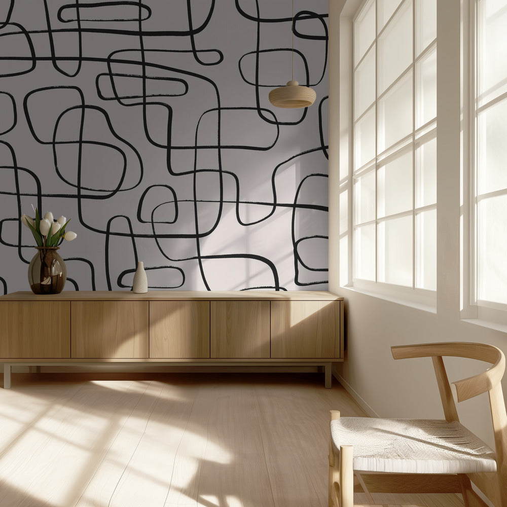 Curved Maze Lines | Wallpaper