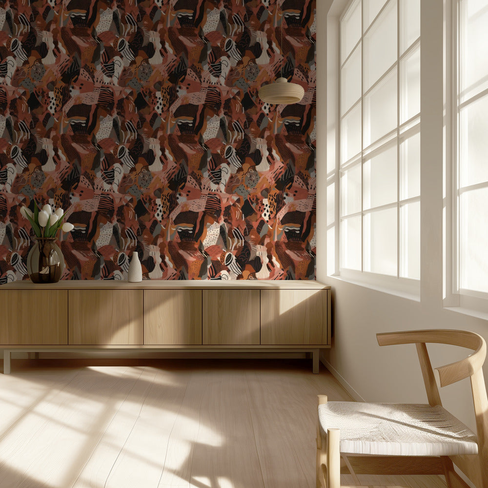 Crimson Mosaic | Wallpaper