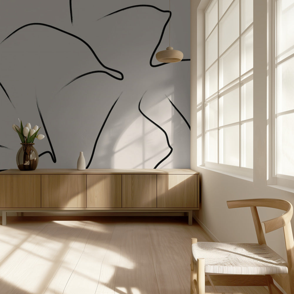 Minimalist Black Curves | Wallpaper