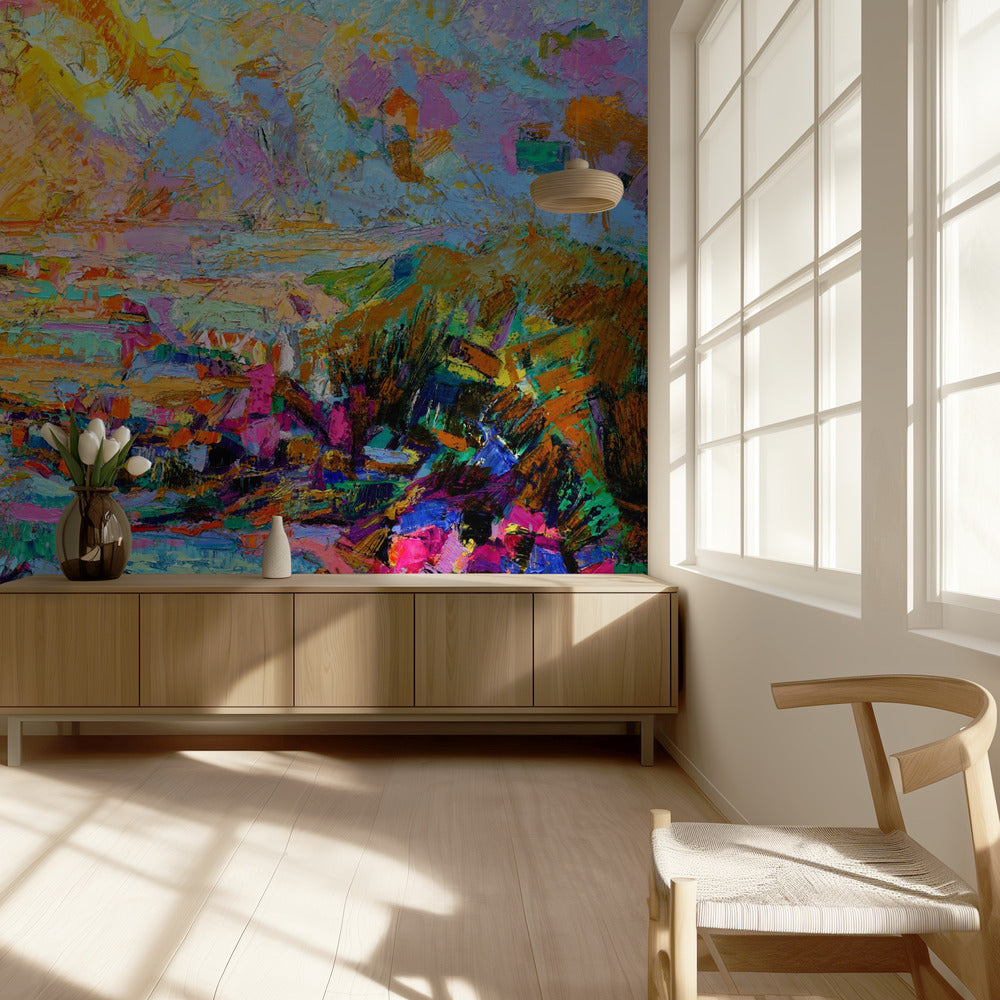 Sunset Over A Vivid Landscape | Wallpaper