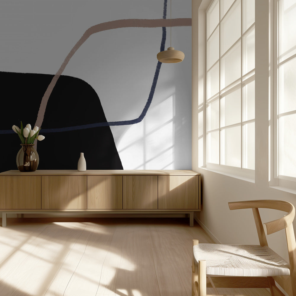 Intersecting Lines And Bold Black Shapes | Wallpaper