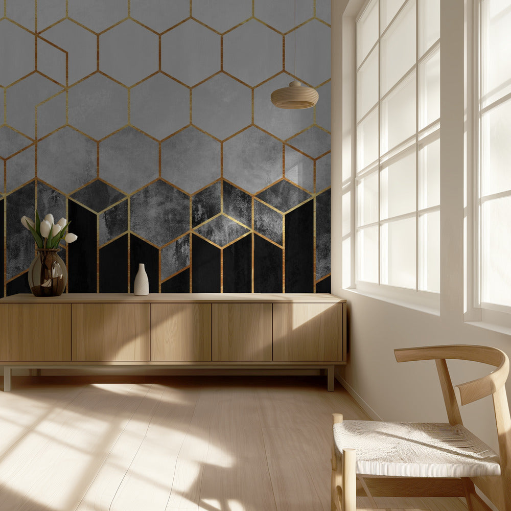 Charcoal Hexagons | Wallpaper