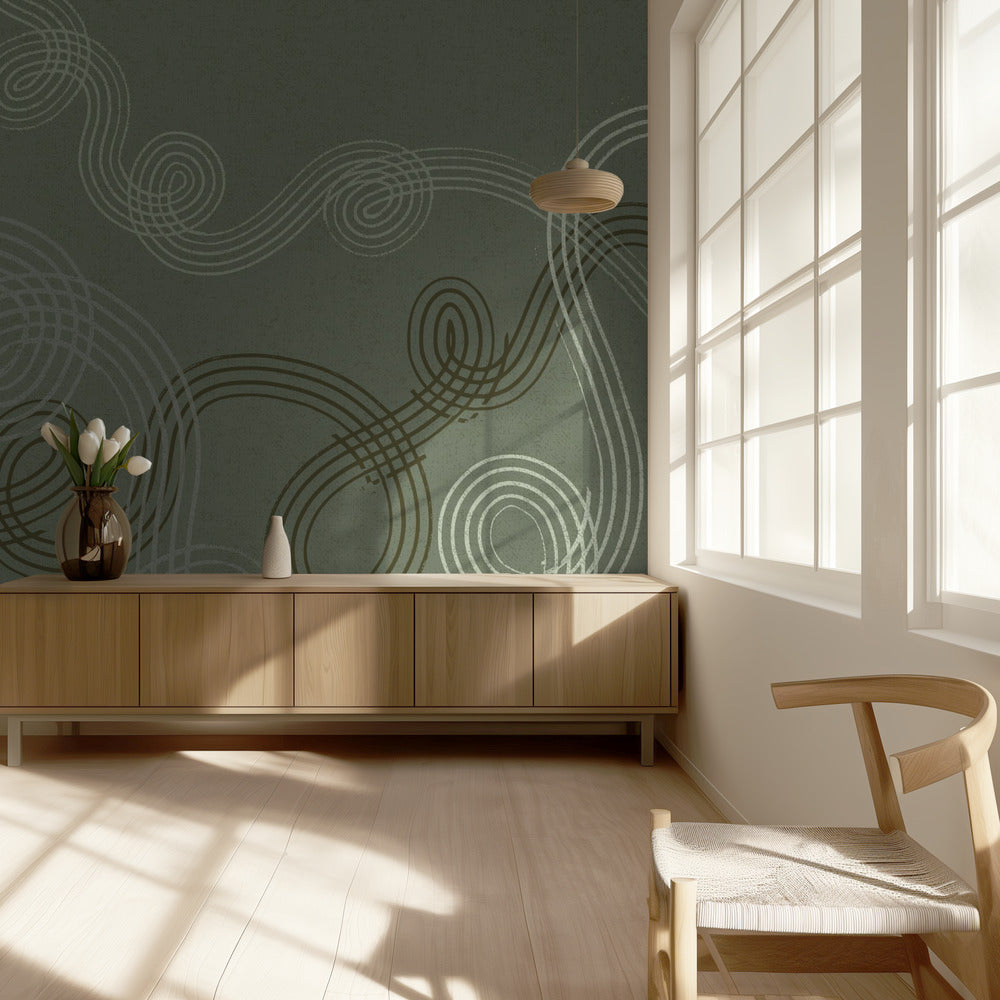calming essentials loops sage green | Wallpaper