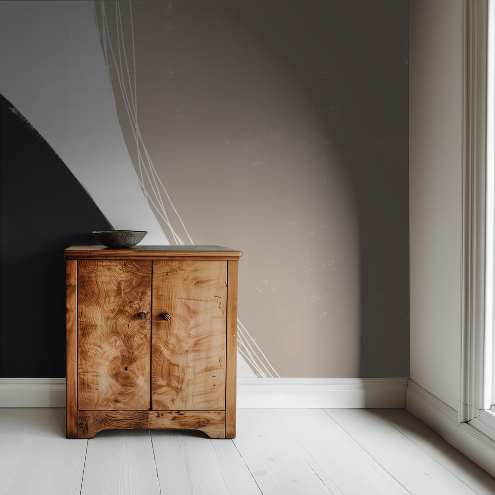 Black And Beige Organic Shapes | Wallpaper