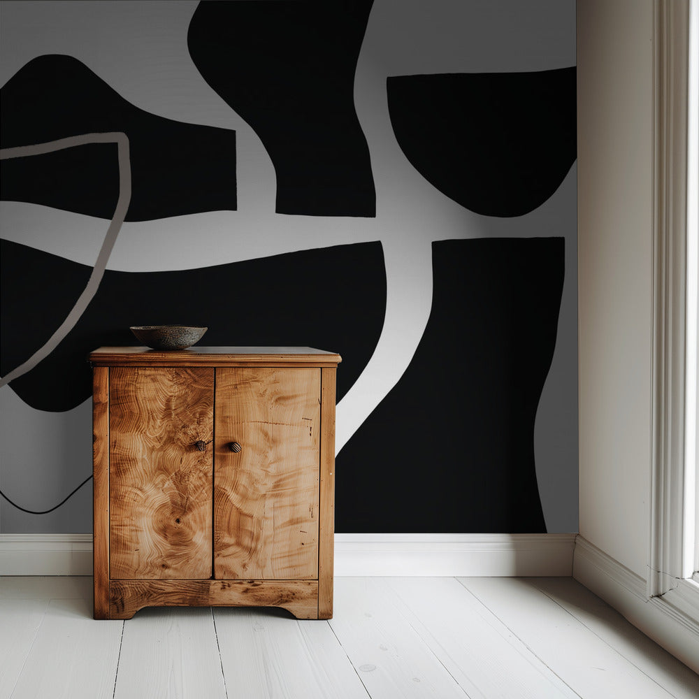 Black Shapes On A White Background | Wallpaper