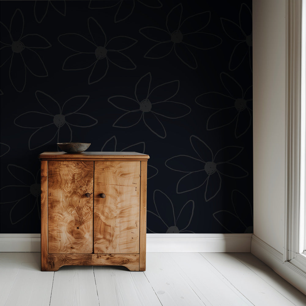 Black Airy Flowers | Wallpaper