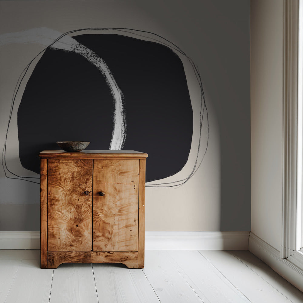 Overlapping Black And White Irregular Shapes | Wallpaper