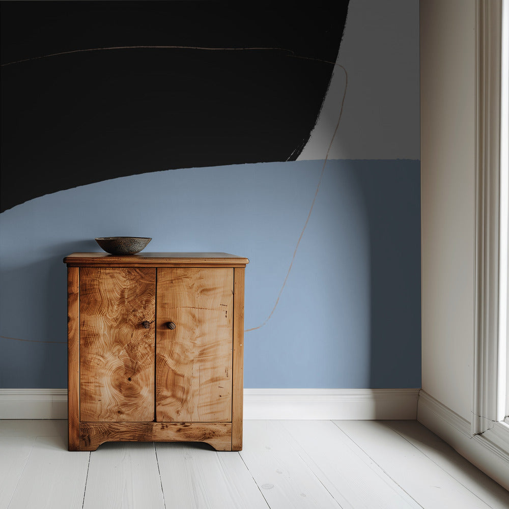 Interwoven Contrast Black Bold Meets Blue Soft | Wallpaper