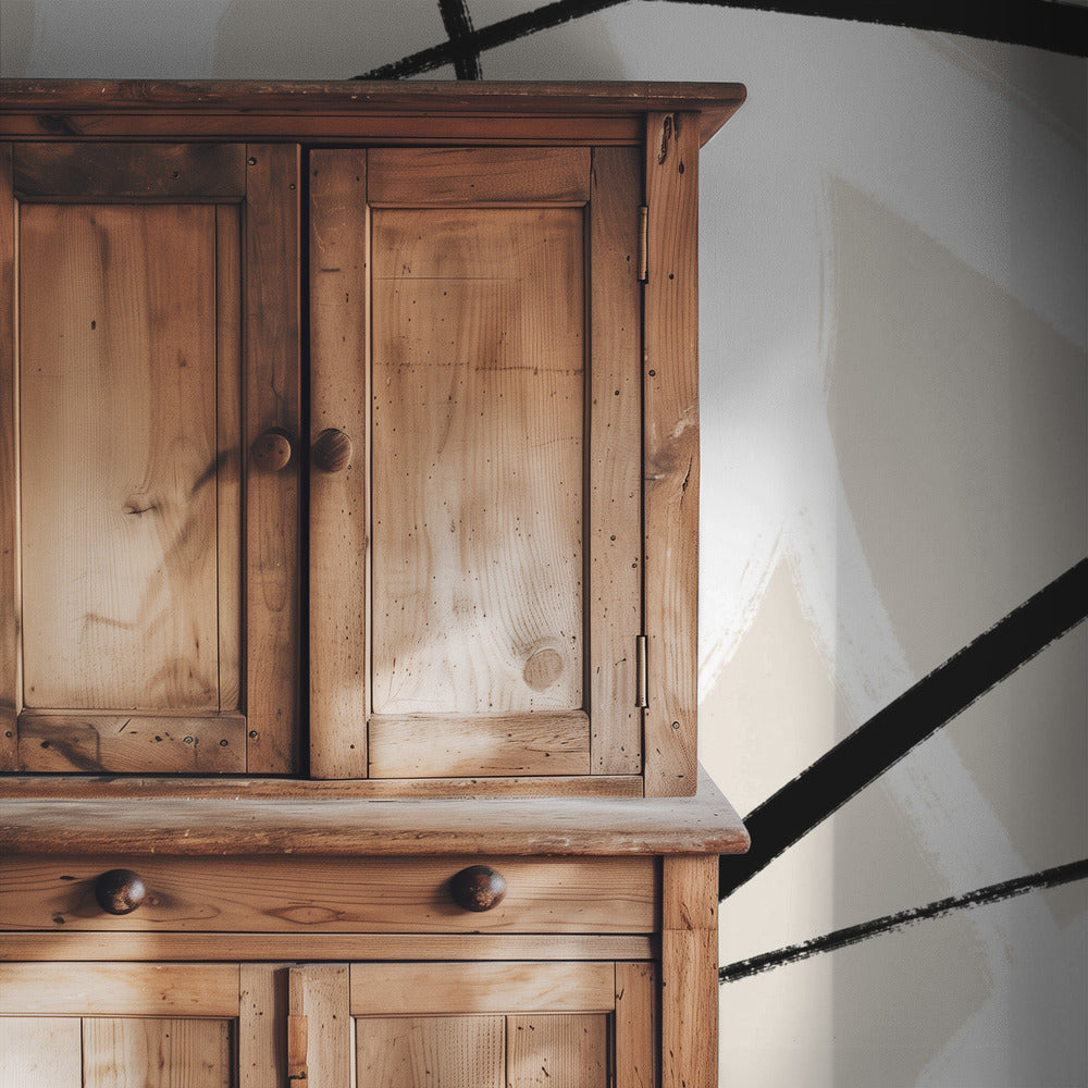 Black Lines On A Neutral Beige Background | Wallpaper