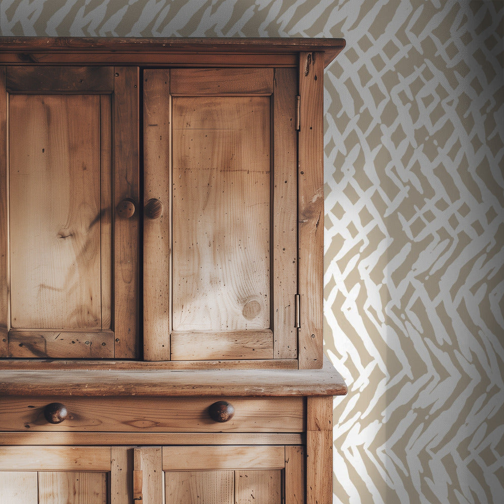 Marks Organic Stripes Texture Beige I | Wallpaper