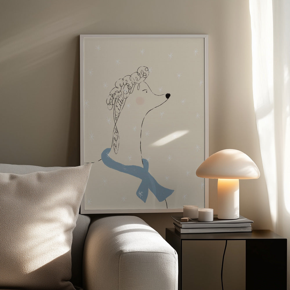 Poodle in the Snow | Poster