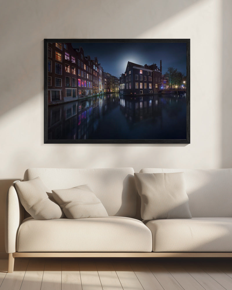Moonlight over Amsterdam | Canvas