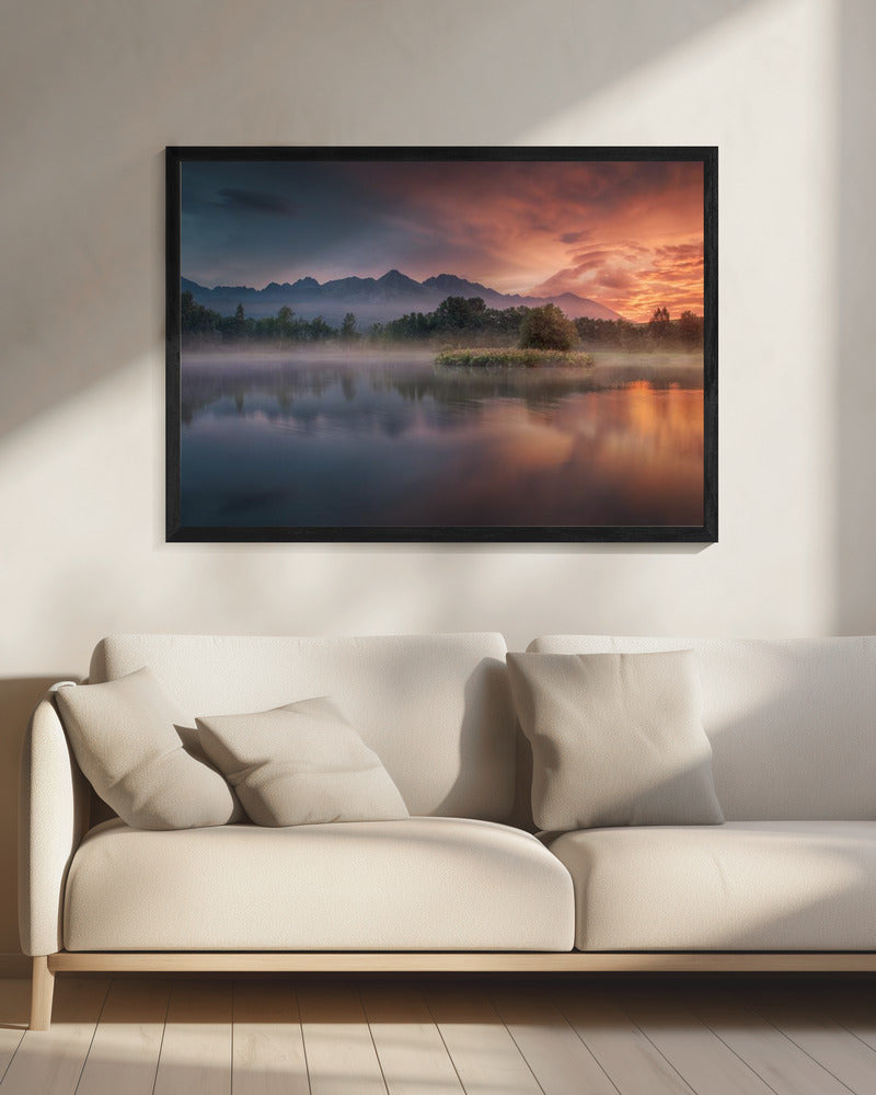 Daybreak by the lake | Canvas