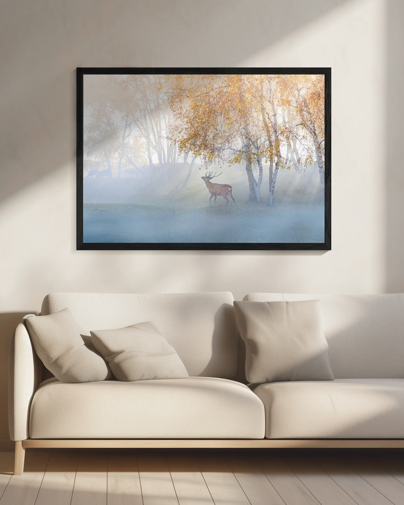 Elk Lost in Mist | Canvas