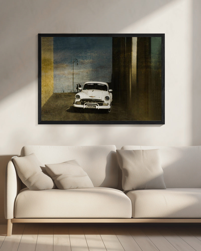 A white car in Havanna | Canvas