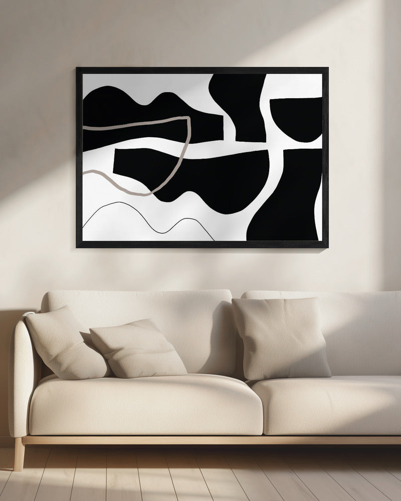 Black Shapes On A  White Background | Canvas