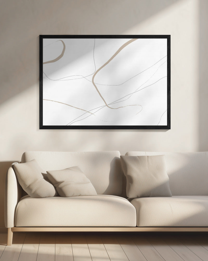 Beige And Gray Lines On A White Background | Canvas