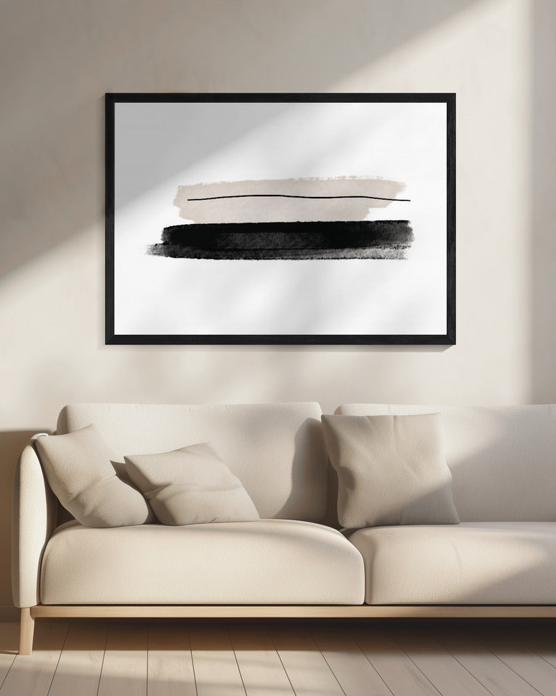 Black And Beige Brushstrokes | Canvas