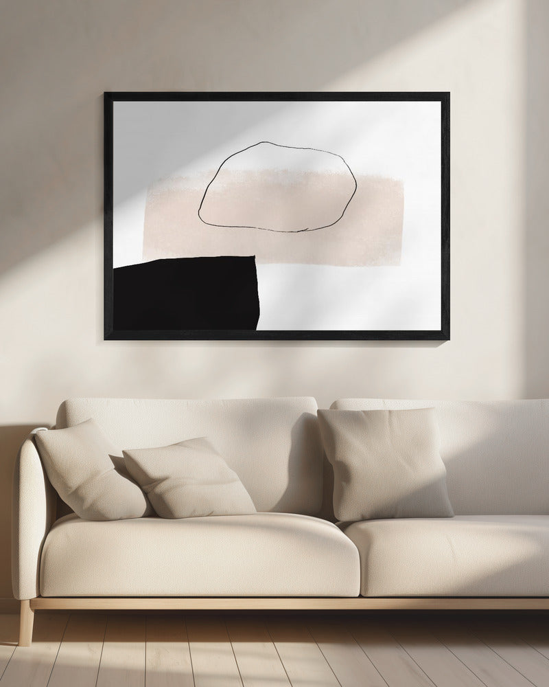 Beige Shape and Black Block | Canvas