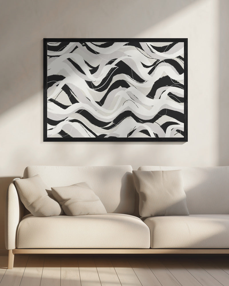 Monochrome Waves | Canvas
