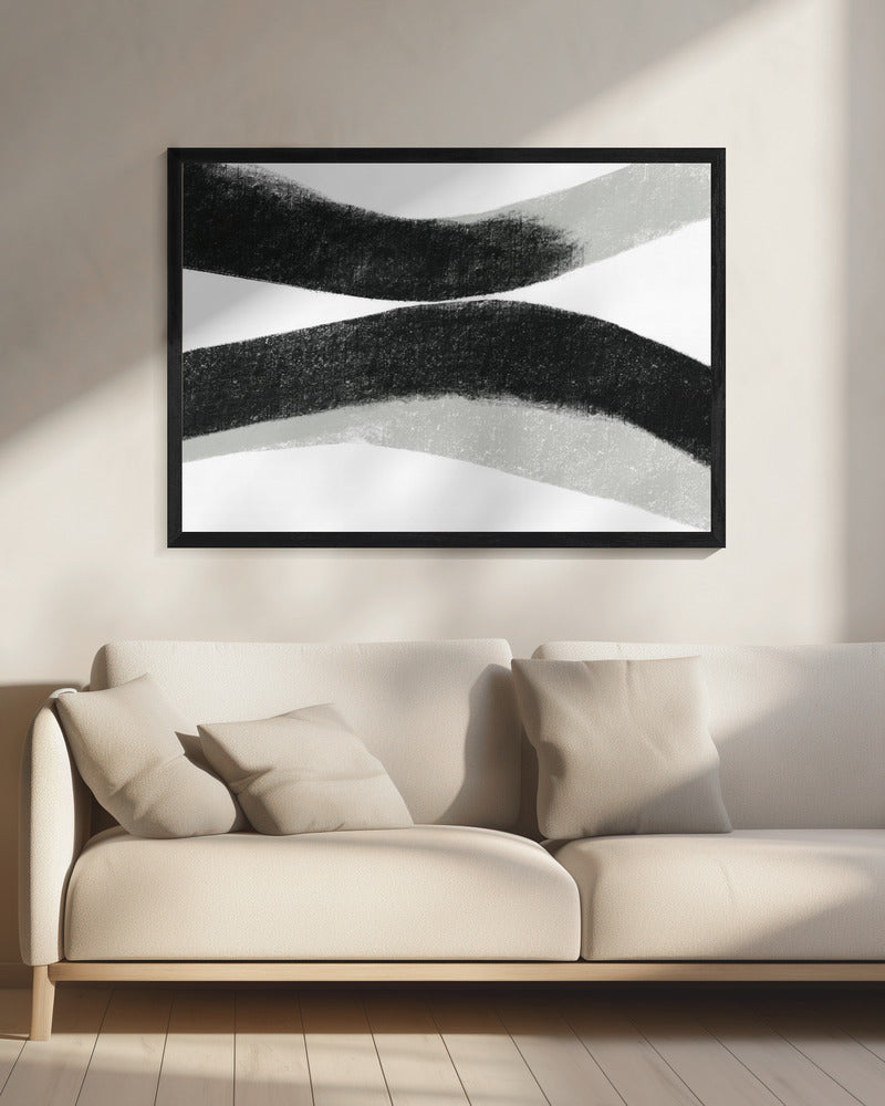 Black And Grey Strokes On A White Background | Canvas