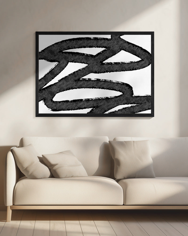 Black Brushstrokes On A White Background | Canvas