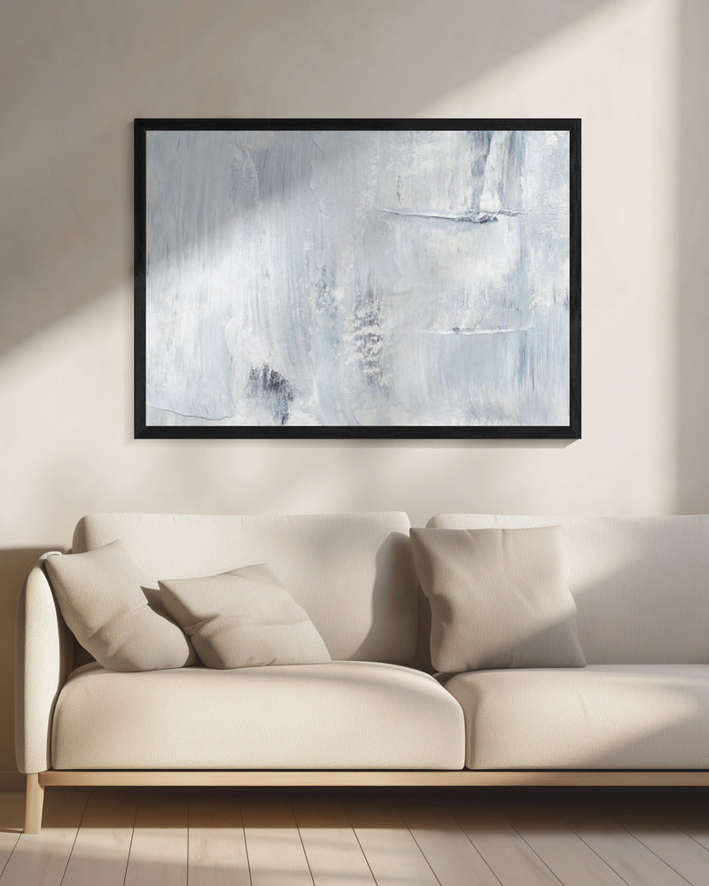 Brushstrokes In Soft Gray And White Tones | Canvas