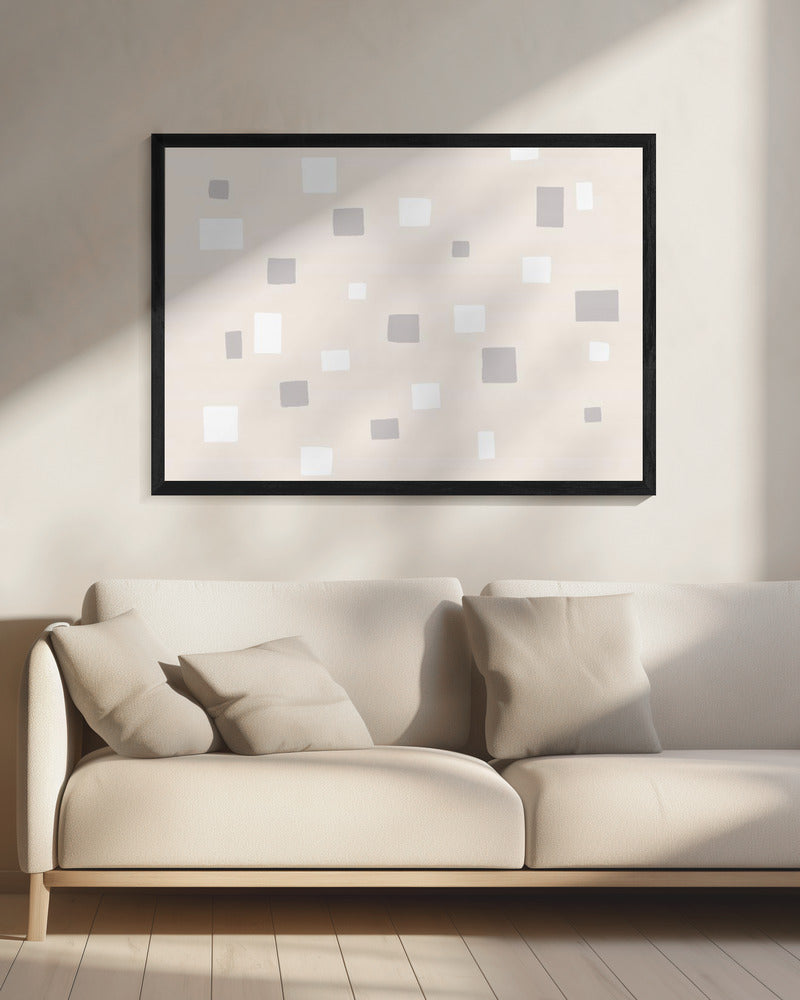 Gray And White Squares | Canvas