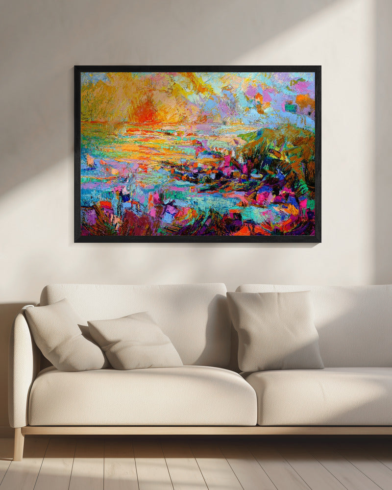 Sunset Over A Vivid Landscape | Canvas