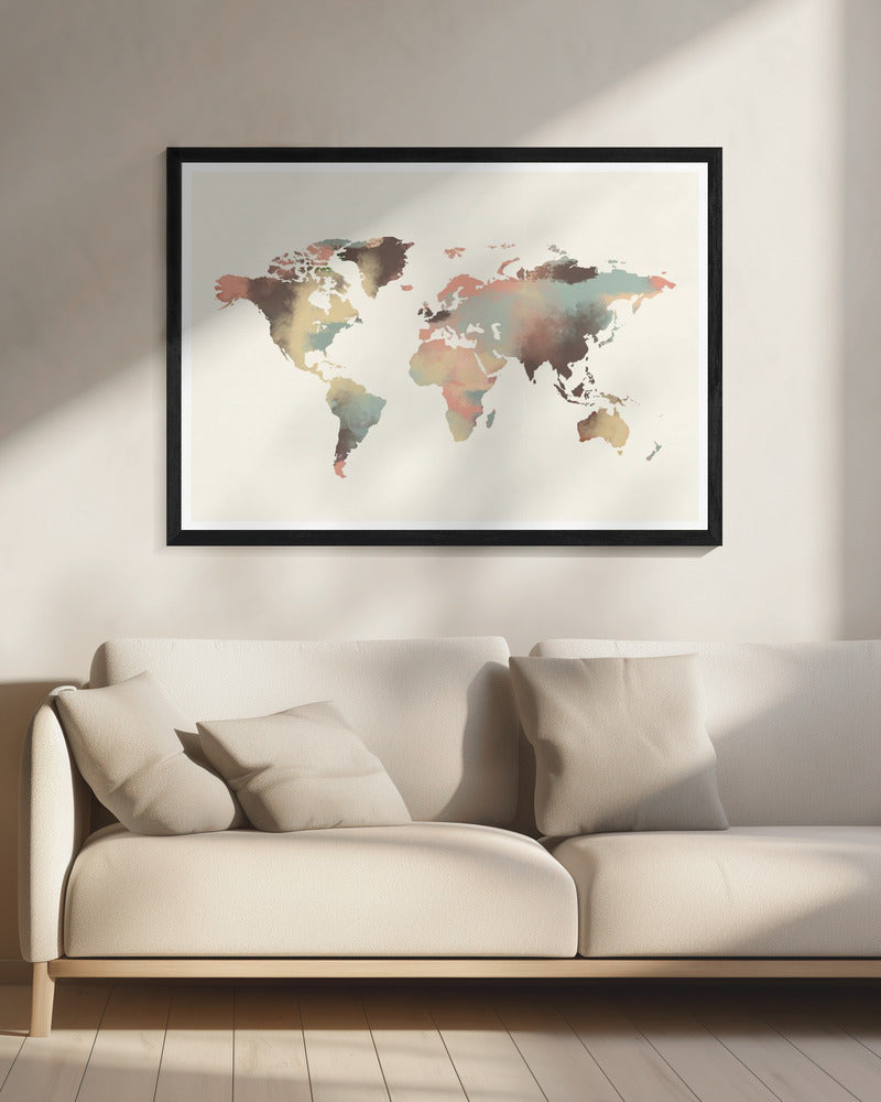Watercolor World Map | Canvas