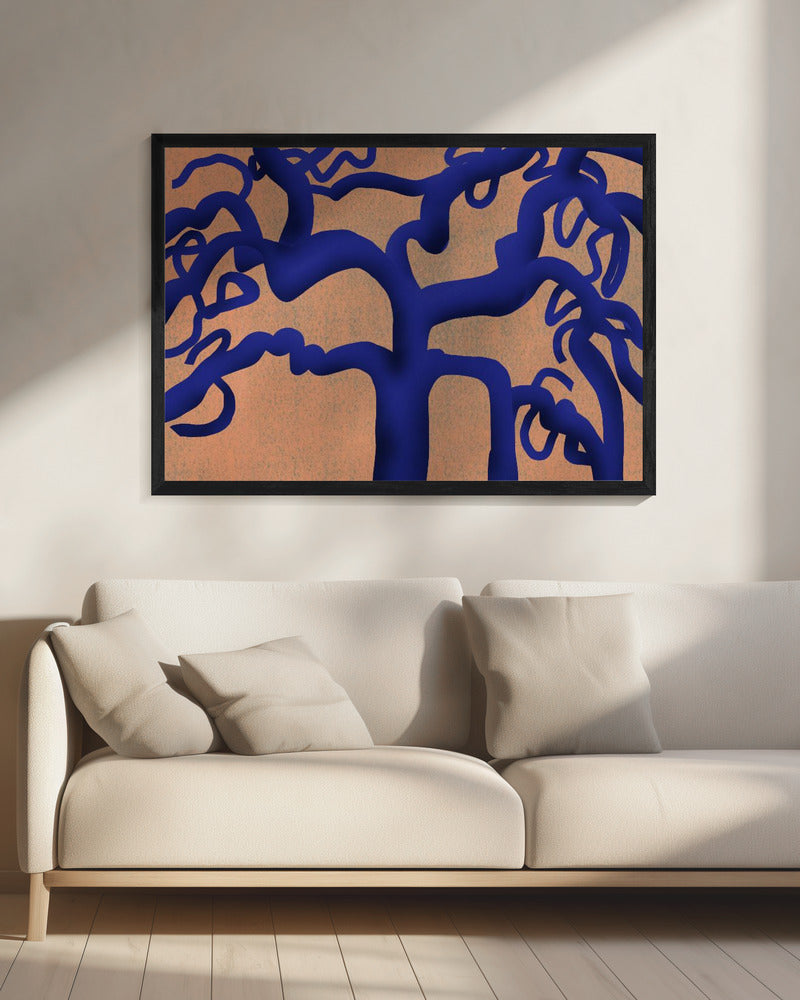 Twisting Indigo Tree | Canvas