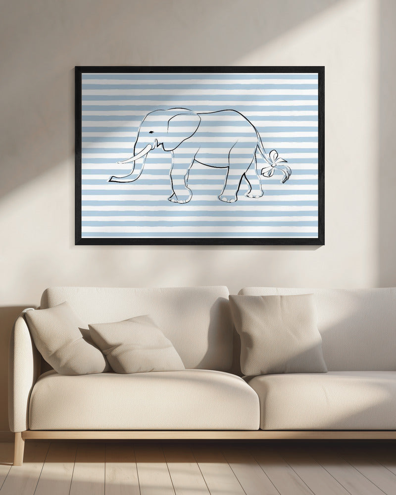 Striped Elephant Bow | Canvas