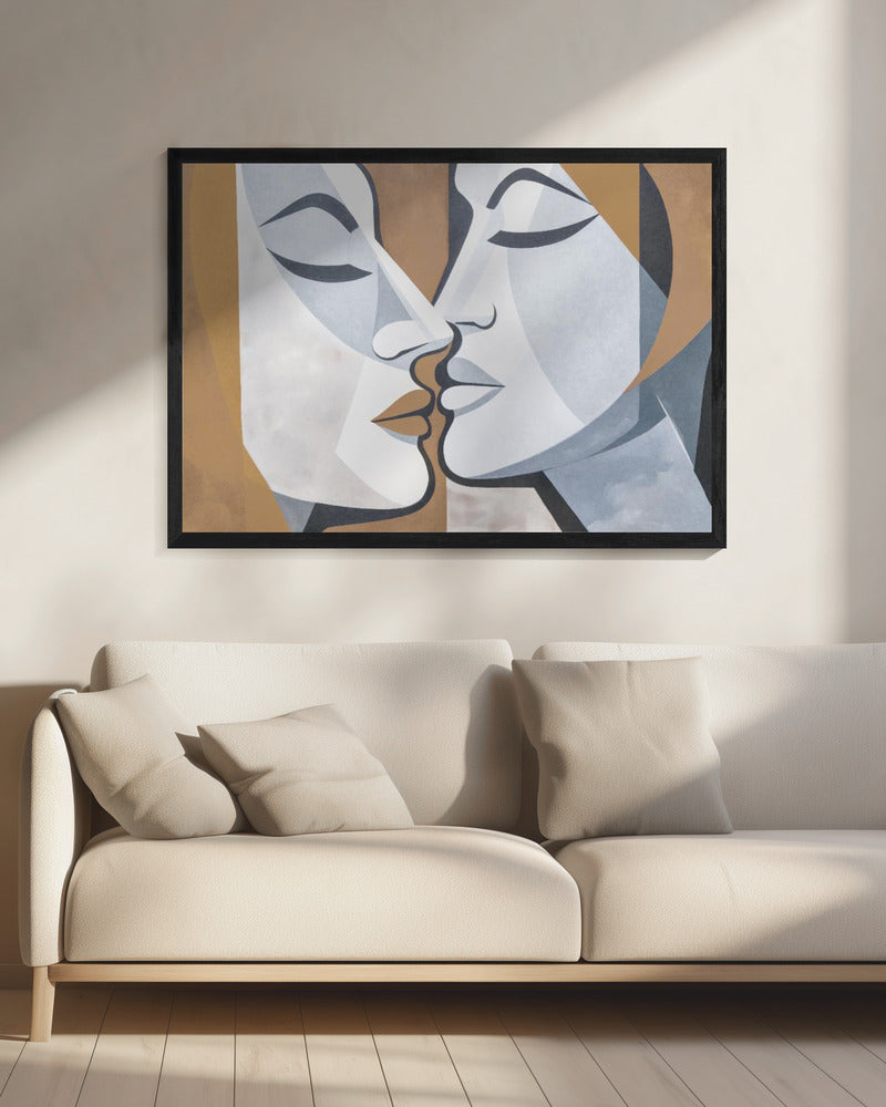 A Kiss Brown Grey | Canvas