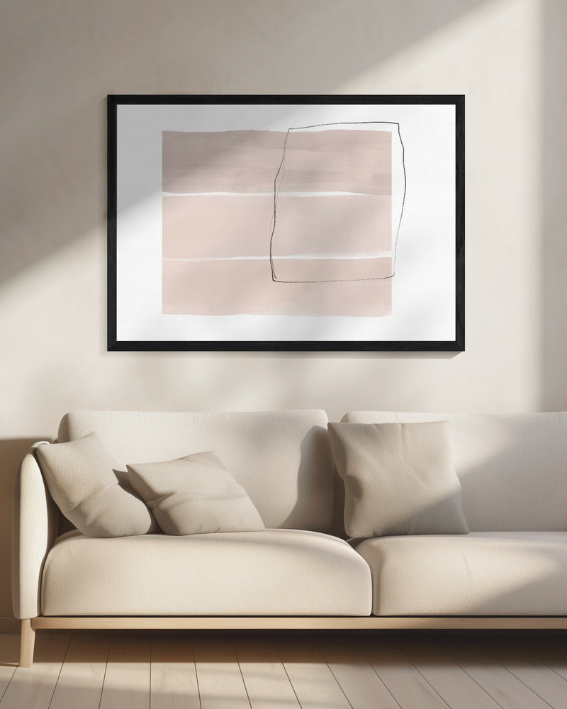 Soft Beige Tones With Horizontal Bands | Canvas