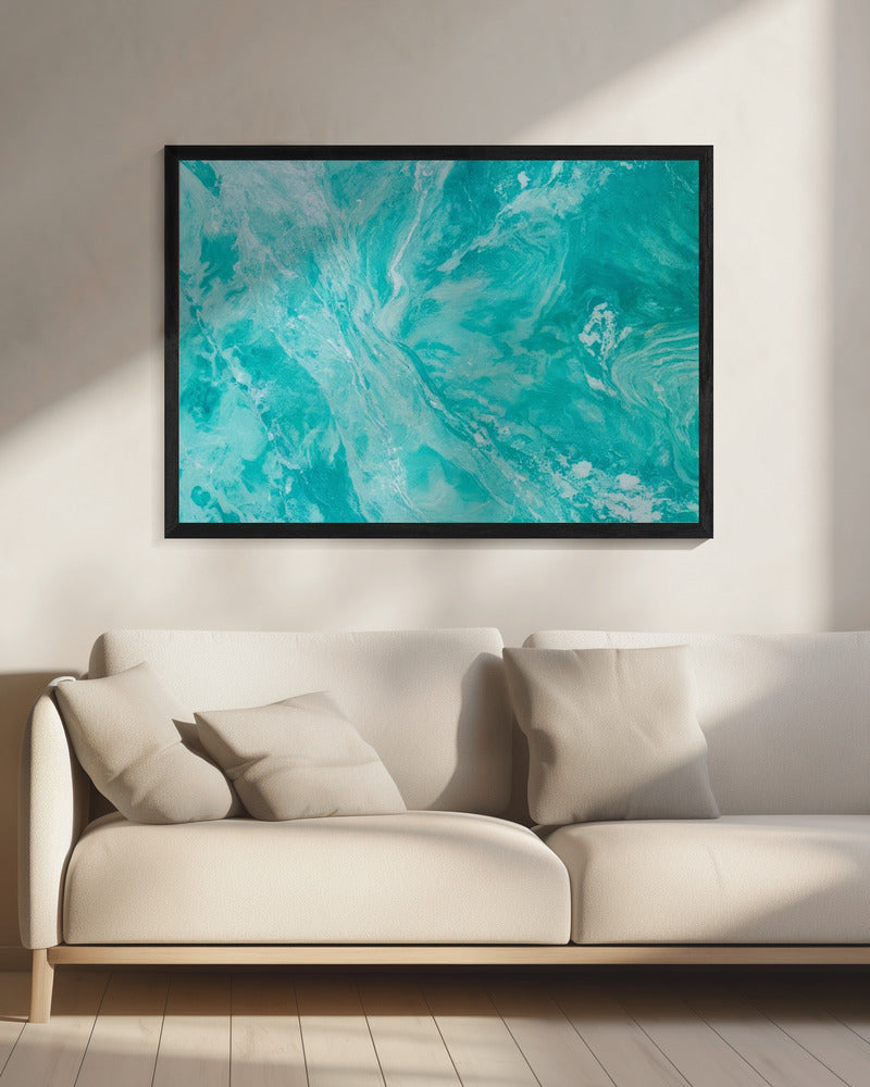Fluid Movement In Aqua Tones | Canvas