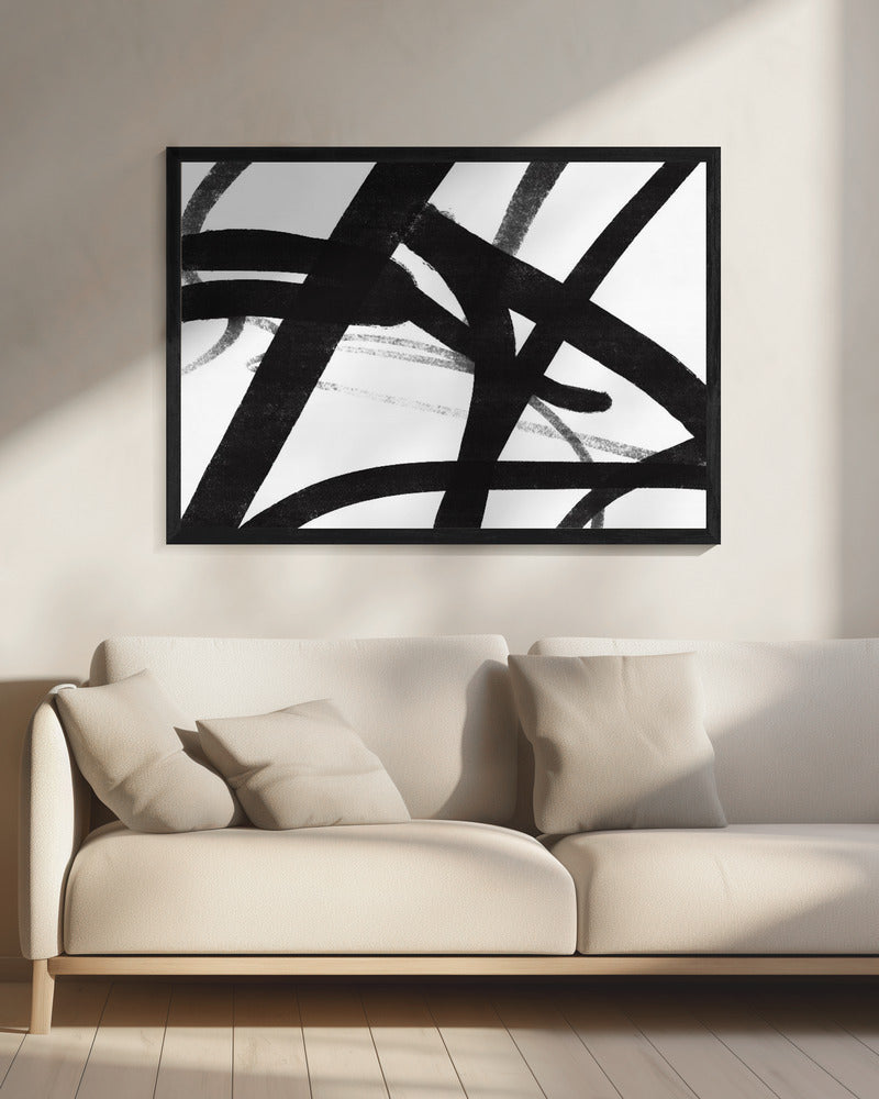 Bold Black Brushstrokes | Canvas