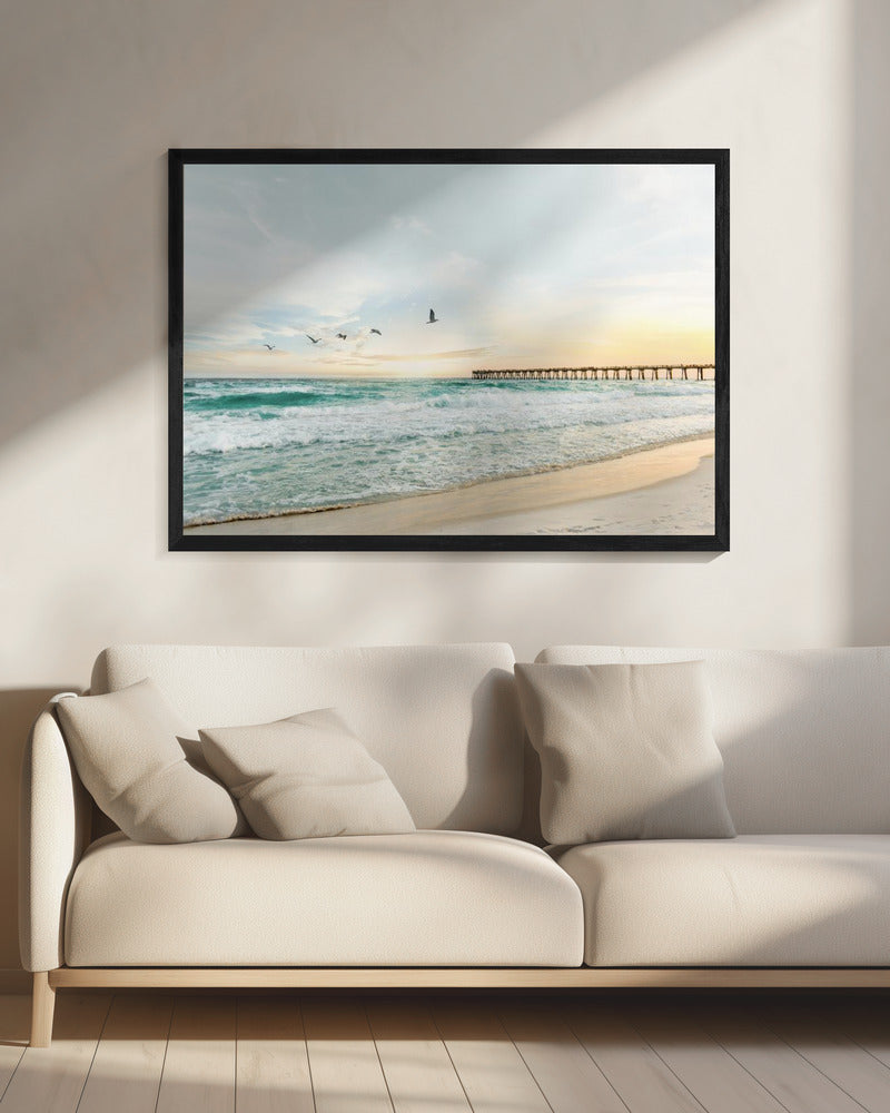 Birds At Pier | Canvas