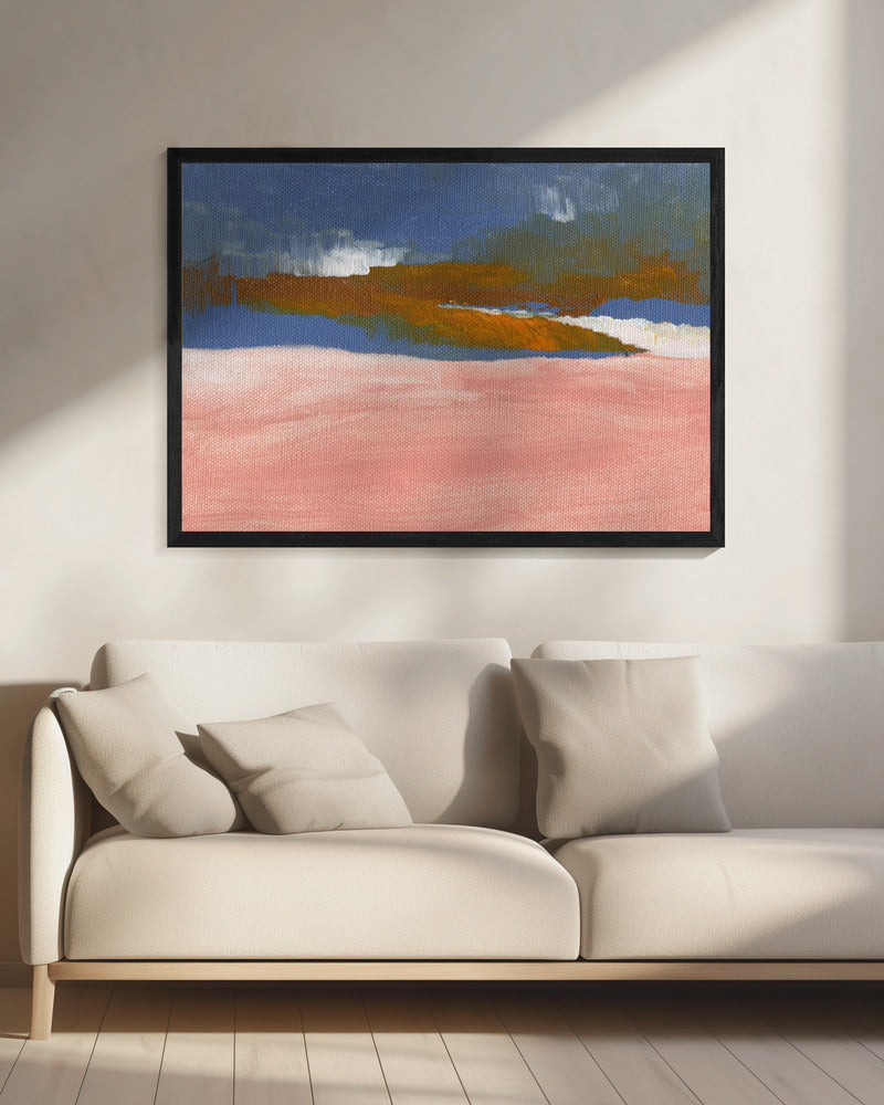 Blush Pink, Blue and Brown | Canvas