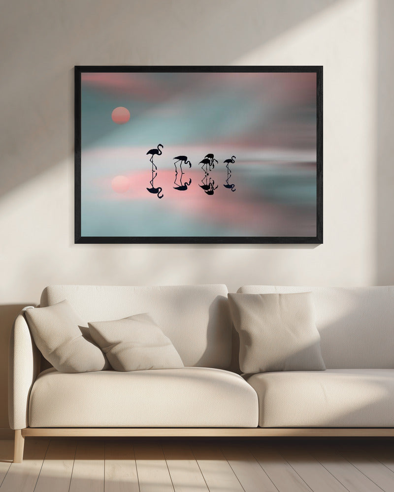 Family flamingos. | Canvas