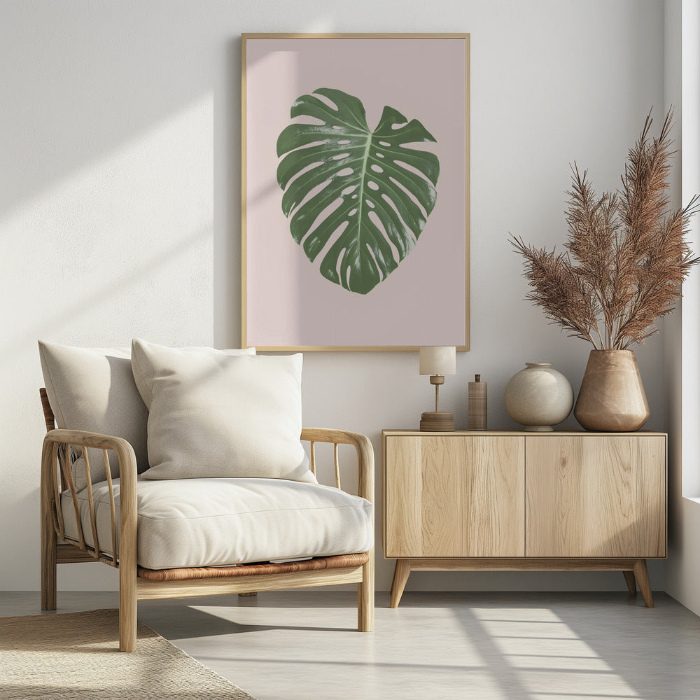 Monstera Leaf Blush | Poster