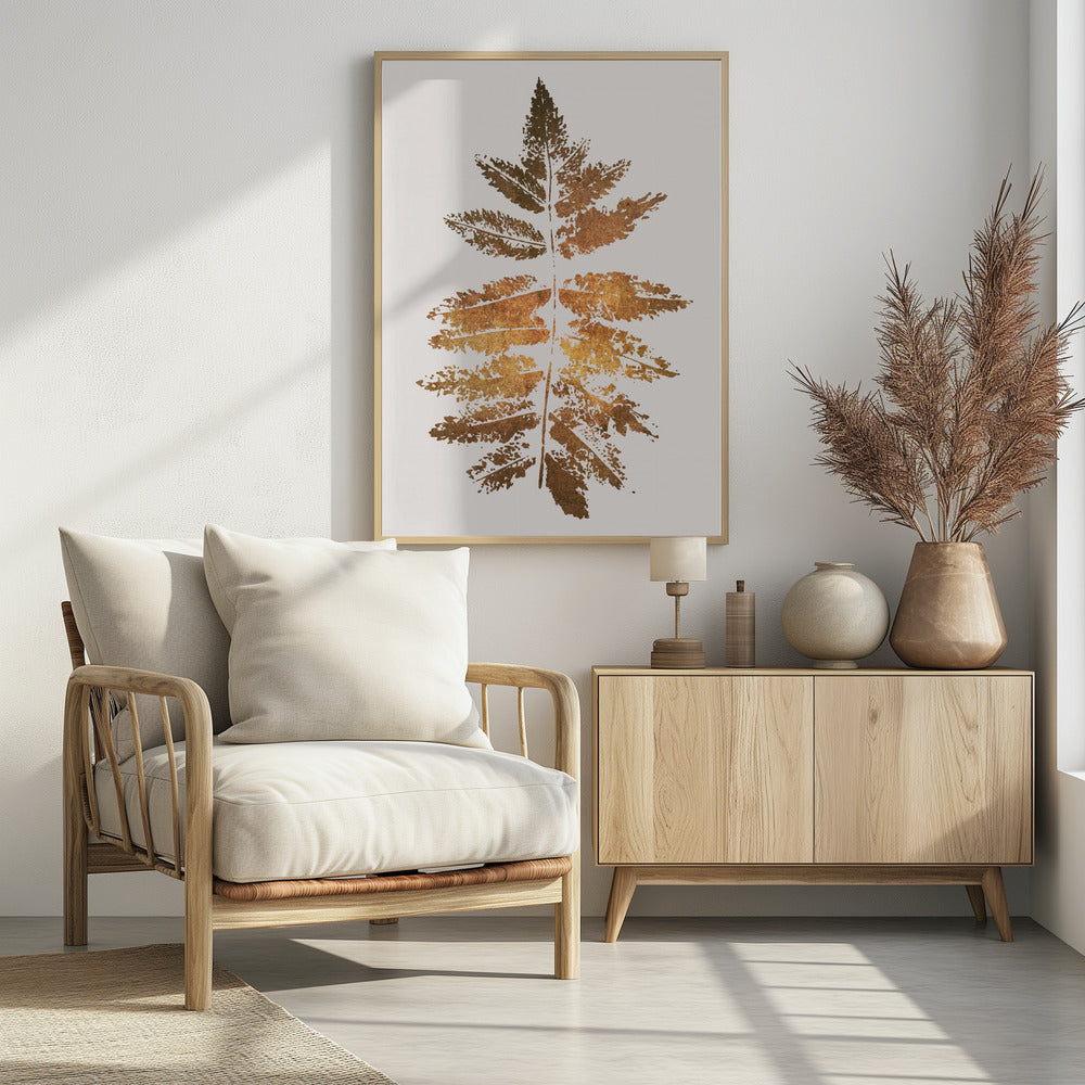 Oak Leaf Print Gold | Poster