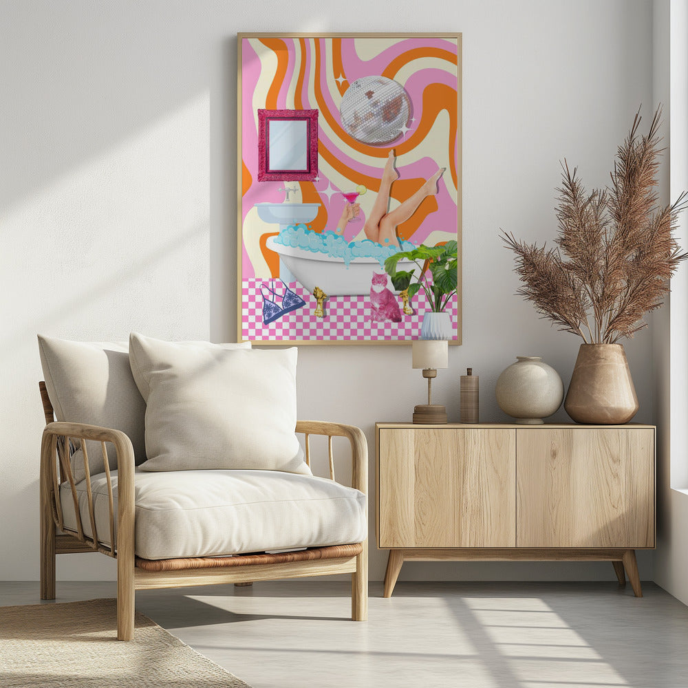 Groovy Bathtub Bliss | Poster