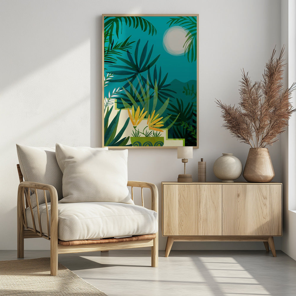 Rainforest With Moonlight | Poster