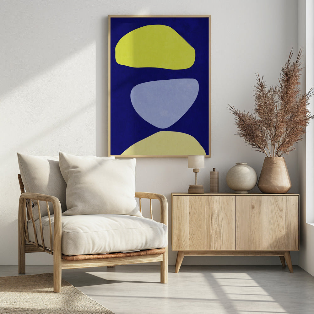 Abstract Forms Blue and yellow | Poster