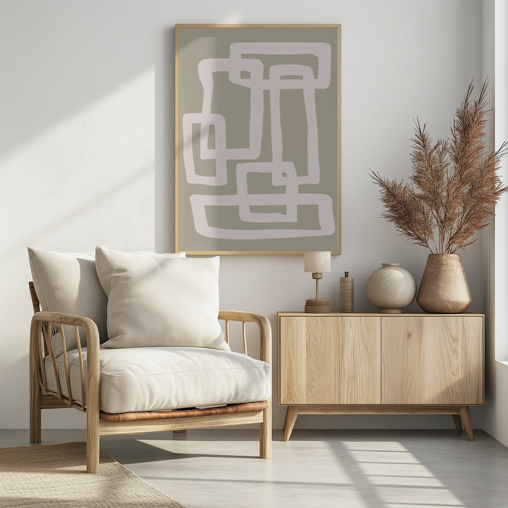 Sage Green Abstract Shapes | Poster
