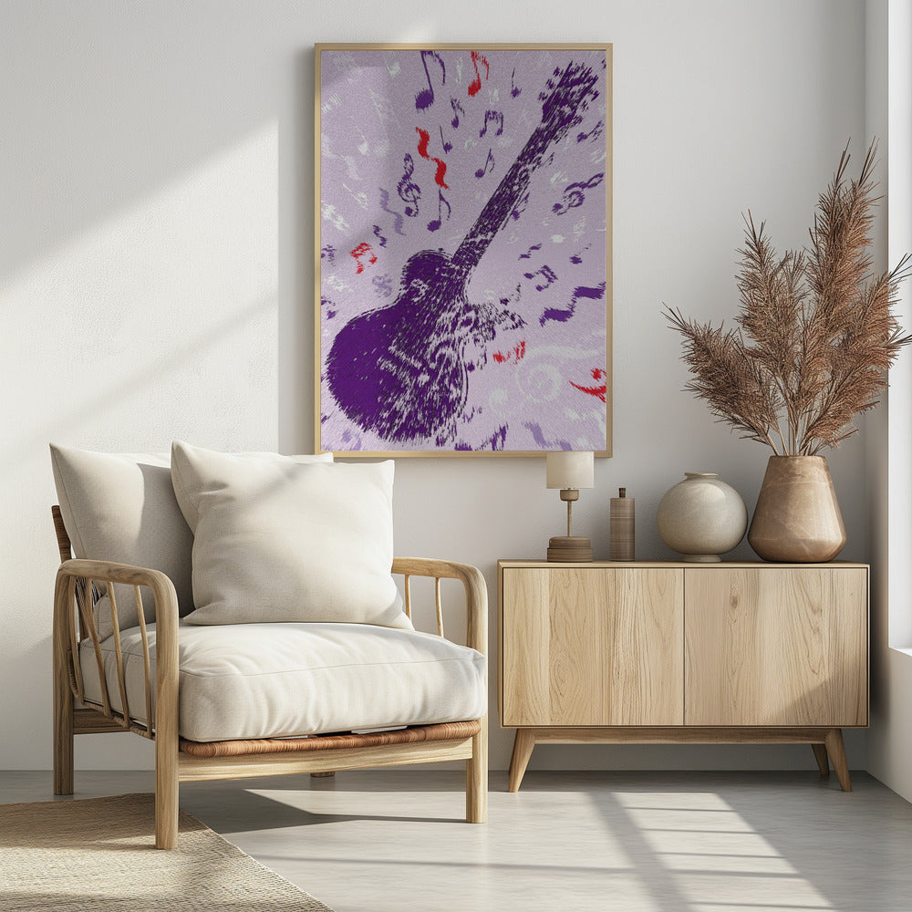 Electric Guitar Pop Art Exploding | Poster