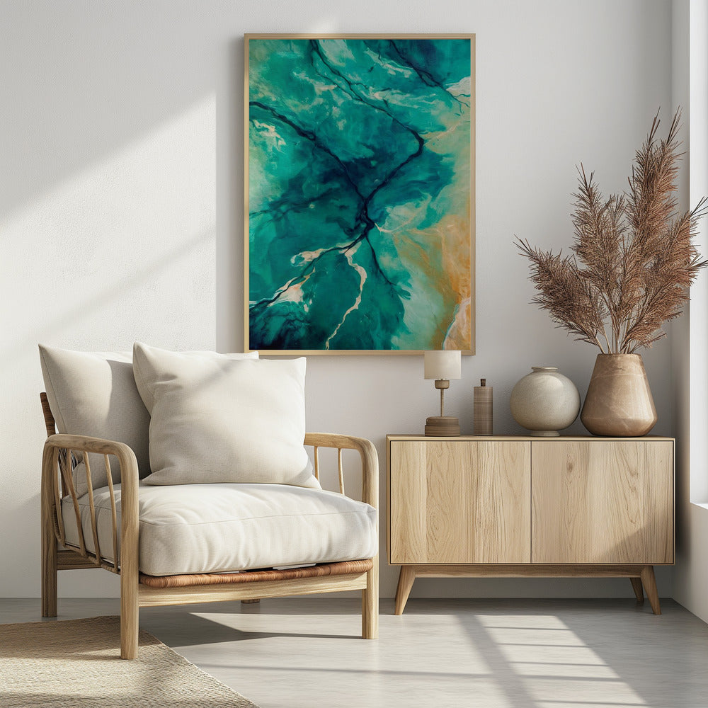 Aerial Landscapes And Flowing Water | Poster