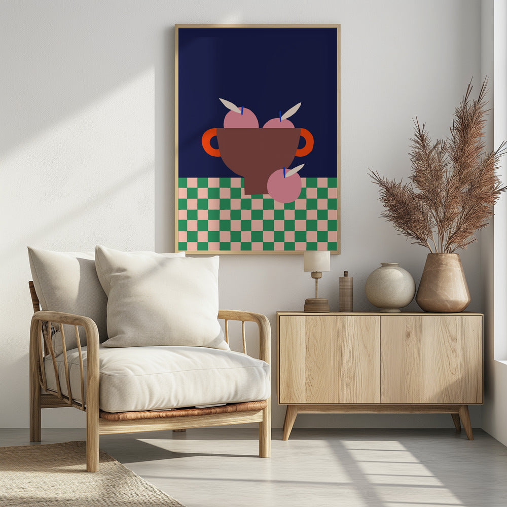 Fruit Bowl with Pink Apples | Poster