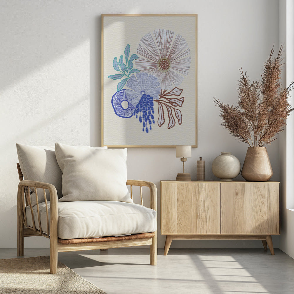 Coral floral | Poster